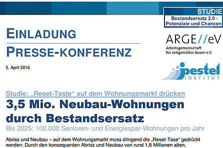 Einladung zur Pressekonferenz am 5.4.2016