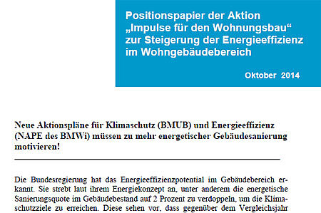 Positionspaper zu Klimaschutz und energetischer Sanierung